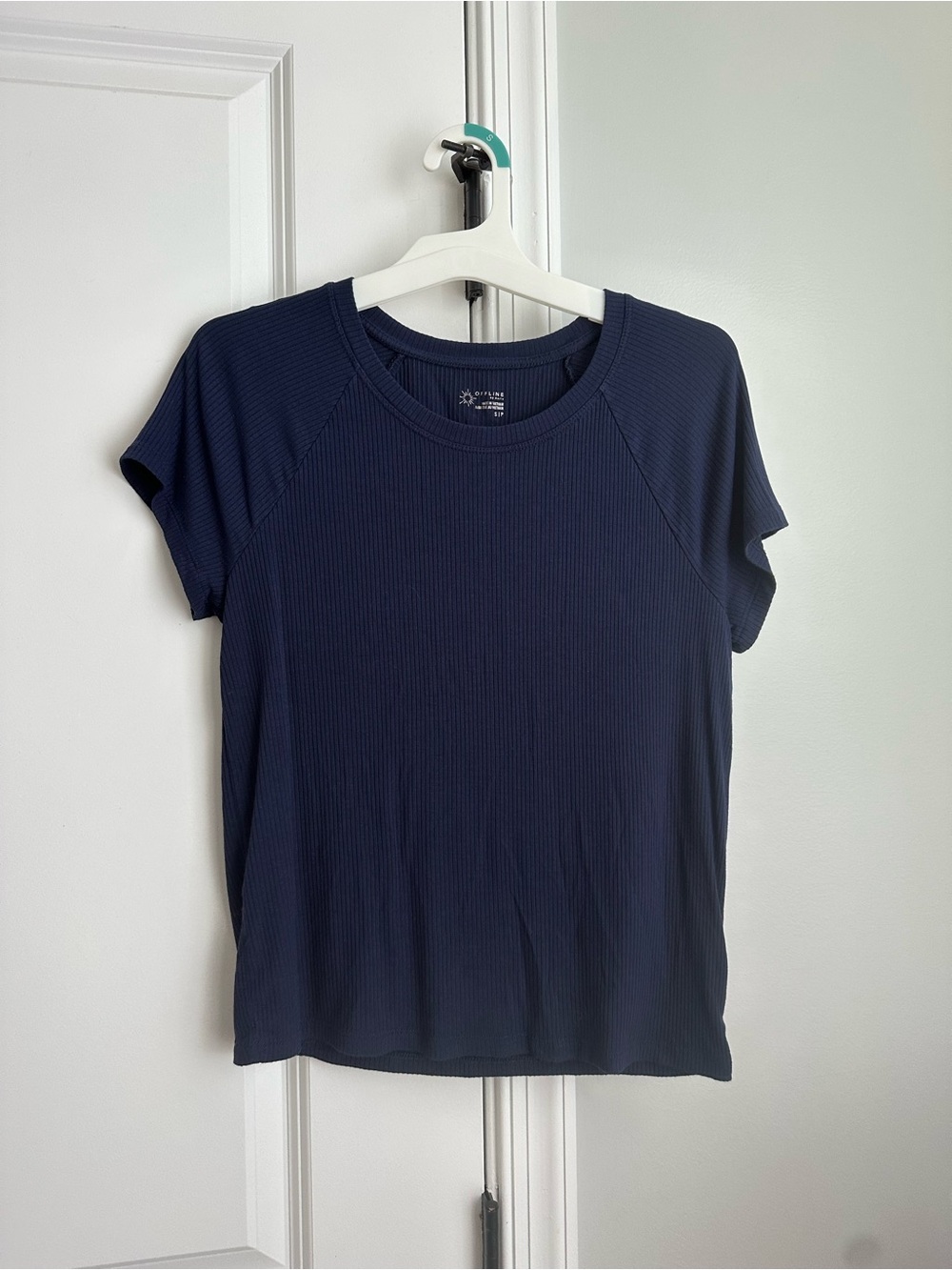 Offline navy ribbed t shirt